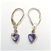 Image 1 : S259-5 14K TANZANITE/DIAMOND EARRINGS