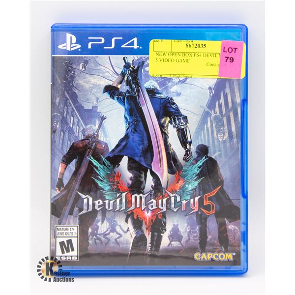 NEW OPEN BOX PS4 DEVIL MAY CRY 5 VIDEO GAME