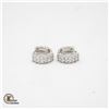 DOUBLE ROW CLEAR STONE 8 MM EARRINGS STAMPED 925