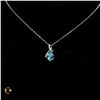 Image 1 : BLUE TOPAZ COLORED PENDANT STAMPED 925