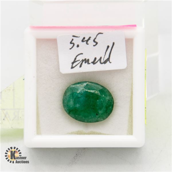 5.45 CT OVAL SHAPED EMERALD COLOR ENHANCED