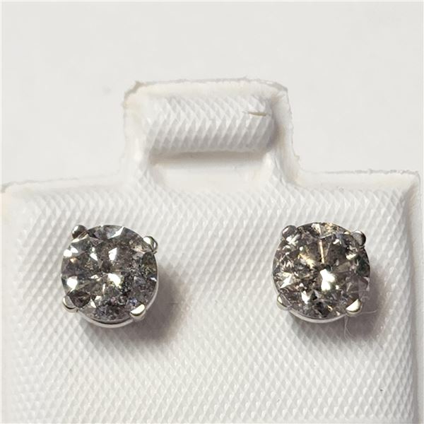 BZ1341-12 14K NATURAL SALT&PEPPER DIAMOND EARRINGS