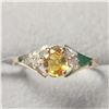 BZ1341-6 10K YELLOW SAPPHIRE/DIAMOND RING