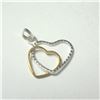 BZ1341-45 SILVER DOUBLE HEART PENDANT