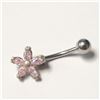 Image 1 : BZ1341-30 SILVER PINK CZ BELLY BUTTON