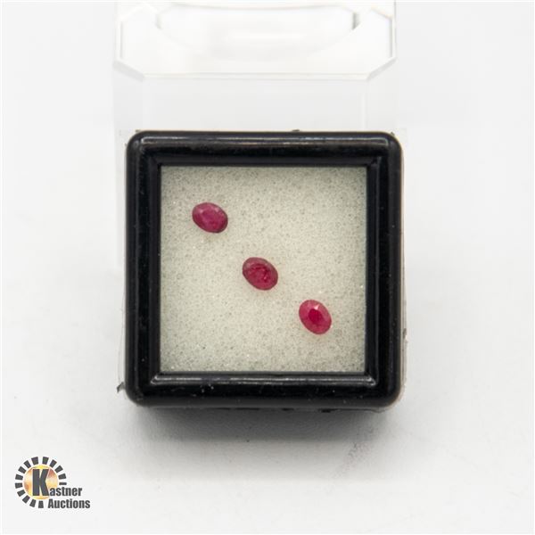 3 GENUINE NATURAL RUBY GEMSTONES