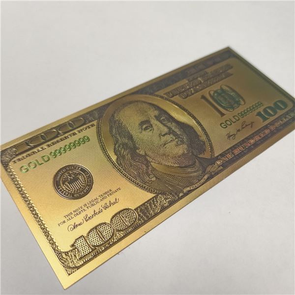 BZ1341-37 GOLD FOIL $100 NOVELTY COLLECTOR BILL