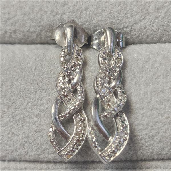 BZ1341-35 SILVER DIAMOND EARRINGS