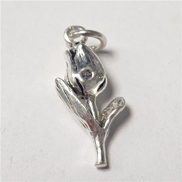 BZ1341-44 SILVER ROSE PENDANT