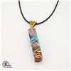 Image 1 : NEW GENUINE GEMSTONE CHAKRA PENDANT W/WIRE INLAY