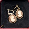 Image 1 : VINTAGE STERLING SILVER CAMEO EARRINGS