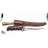 Image 1 : VINTAGE FORESTER FILLETING KNIFE & SHEATH