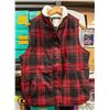 NEW LARGE FLANNEL FLEECE VEST WITH FRONT ZIP AND