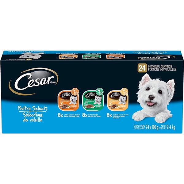 NEW CASE OF 24 CESAR CANINE CUISINE WET DOG FOOD