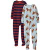 Image 1 : NEW BOYS SIZE 8 FLEECE FOOTED PAJAMAS 2 PACK