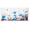 Image 1 : NEW BLUE FLOWERS WALL ART COLORFUL LANDSCAPE