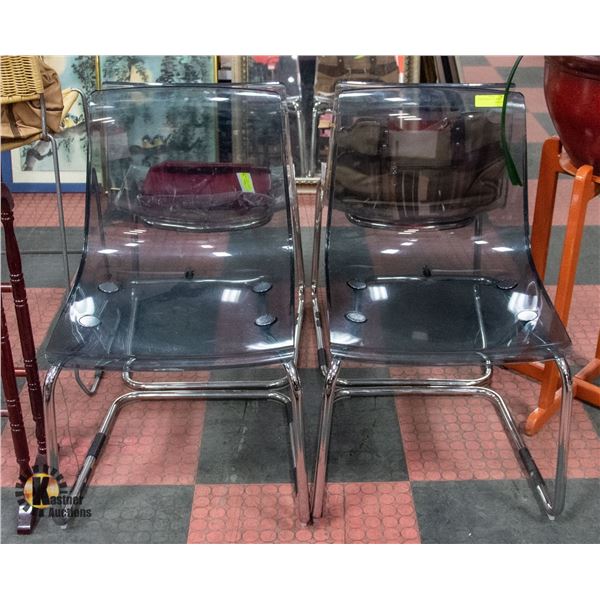 PAIR OF TOBIAS GREY CHAIRS