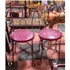 Image 1 : 2 VINTAGE PINK METAL CHAIRS