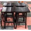 Image 1 : SET OF 4 BLACK BAR STOOLS 26" TALL SOLID WOOD