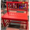 Image 1 : RED ENTRYWAY WOODEN BENCH-ESTATE