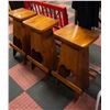 Image 1 : VINTAGE OAK BAR STOOOLS- 30" TALL- SET OF 3