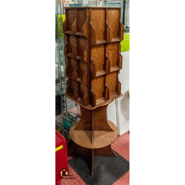 5' TALL SPINNING DISPLAY STAND SOLID WOOD