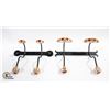 Image 1 : NEW 2 WROUGHT IRON & PORCELAIN WALL HOOKS
