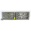 Image 1 : PAIR OF HANDMADE ETCHED ALUMINUM PLAQUES 9.5 X 16"