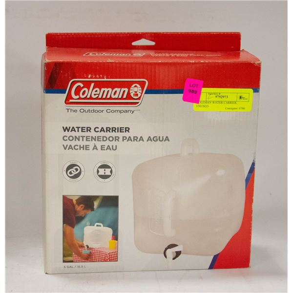 COLEMAN WATER CARRIER, UNUSED