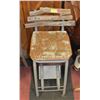 Image 1 : VINTAGE STEP LADDER SEAT WITH WOOD BACK-ESTATE