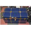 Image 1 : VINTAGE METAL STEAMER TRUNK- 36" X 20" X 19.5"