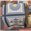 Image 1 : VINTAGE FULL SIZE PATCHWORK QUILT WITH BRASS