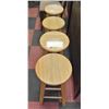 Image 1 : OAK BAR STOOOLS- 24" TALL- SET OF 4