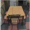 Image 1 : 3FT BY 4FT KITCHEN TABLE W/LEAF & 6 CHAIRS