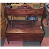 Image 1 : ENTRYWAY STORAGE BENCH WOOD W/MATCHING WALL SHELF