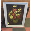 Image 1 : 28" X 39" VINTAGE OIL PAINTING FLORAL THEME