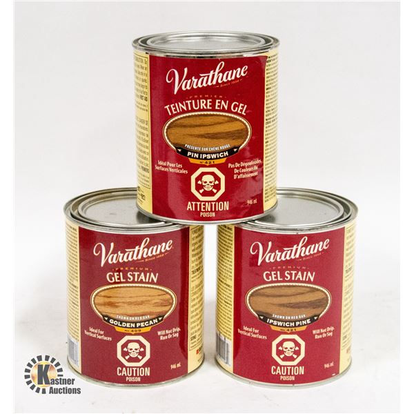 NEW (3) GEL VARATHANE WOOD STAIN