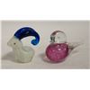 Image 1 : 2 DECORATIVE GLASS PAPER WEIGHTS - GOAT / BIRD