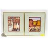 PAIR OF BRASS FRAMED WALL HANGINGS