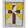 STAINED GLASS CROSS & DOVE