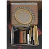 Image 1 : BOX OF SILVER & GOLD COLORED PICTURE FRAMES