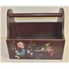 Image 1 : BIRD & FLOWER MOTIF WOODEN MAGAZINE RACK