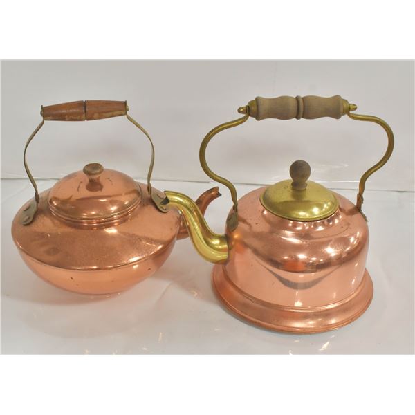 COPPER TEA POT PAIR
