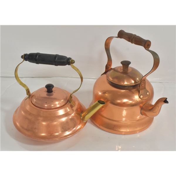 COPPER TEA POT PAIR