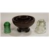 Image 1 : VARIOUS ANTIQUE CERAMIC & GLASS INSULATORS