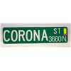 Image 1 : VINTAGE DECOMMISSIONED CORONA ST. STREET SIGN