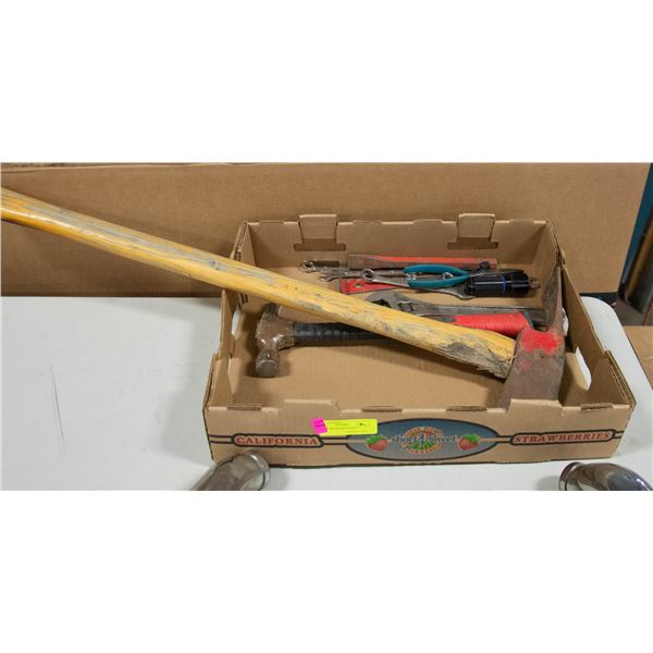 BOX OF ASSORTED TOOLS