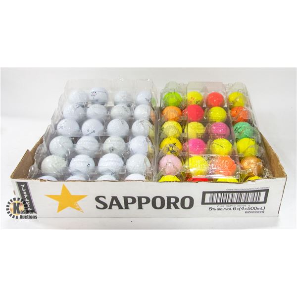 2 CASES OF 24 COLOURED GOLF BALLS