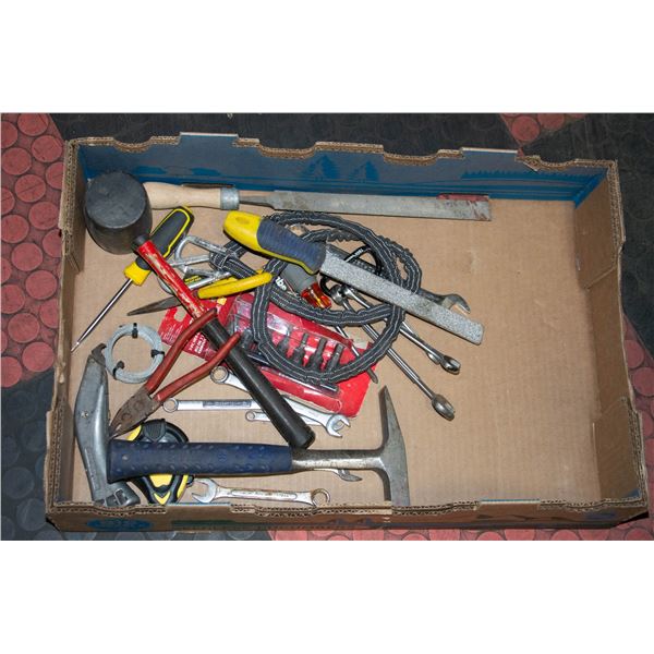 BOX OF ASSORTED TOOLS