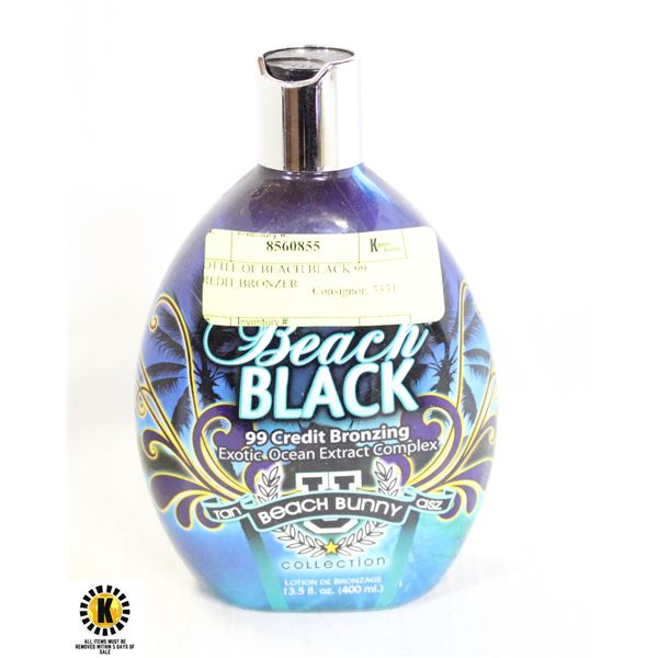 BOTTLE OF BEACH BLACK 99 CREDIT BRONZER